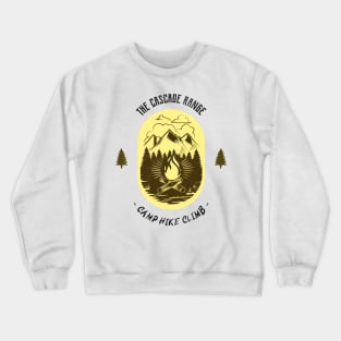 The Cascade Range Camp Hike Climb - Yellow Crewneck Sweatshirt